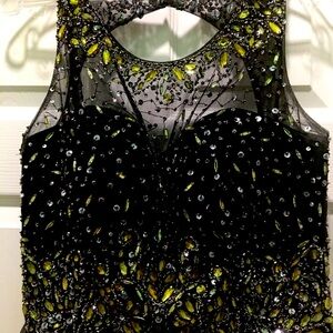 Fiesta Formal long  dress size L Black and sparkly
